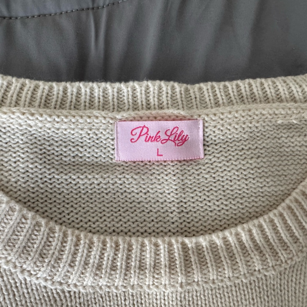Pink Lily Bad to the Bone Skull Sweater, Large - Picture 2 of 3